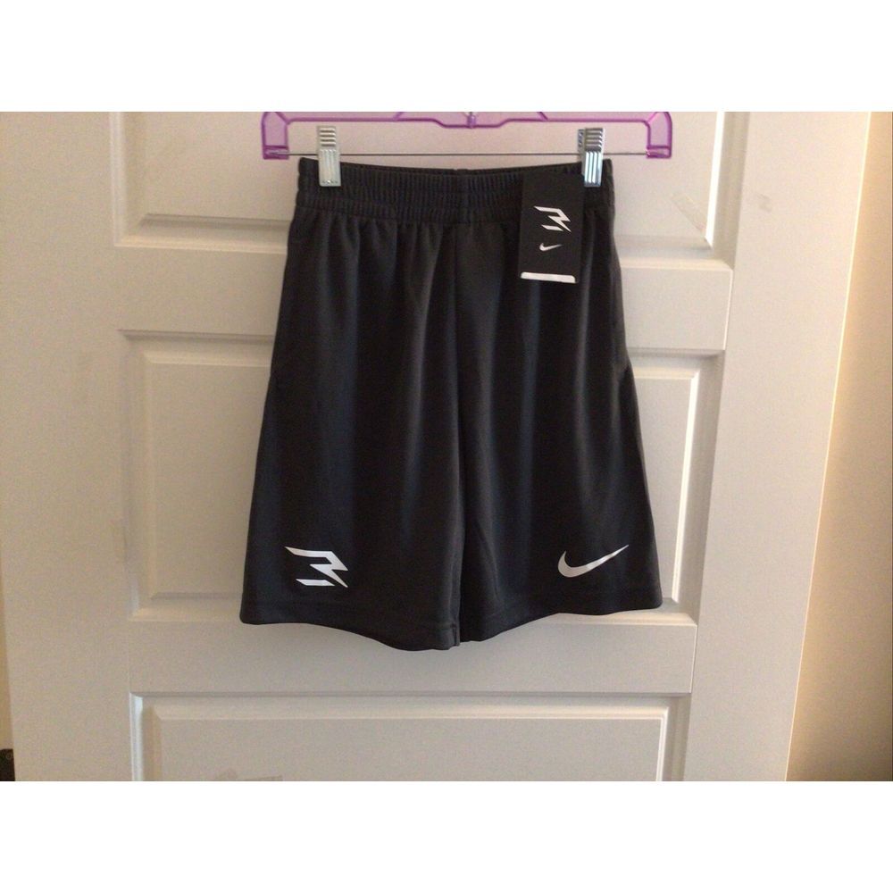 New Nike‎ 3Brand Big Boys Mesh Relaxed Shorts Black Size S Black